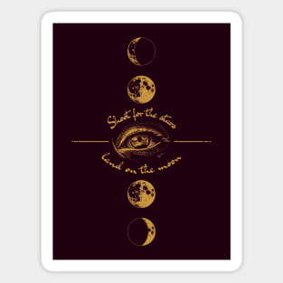Shoot for the Stars – Moon Phases Eye Quote Magnet
